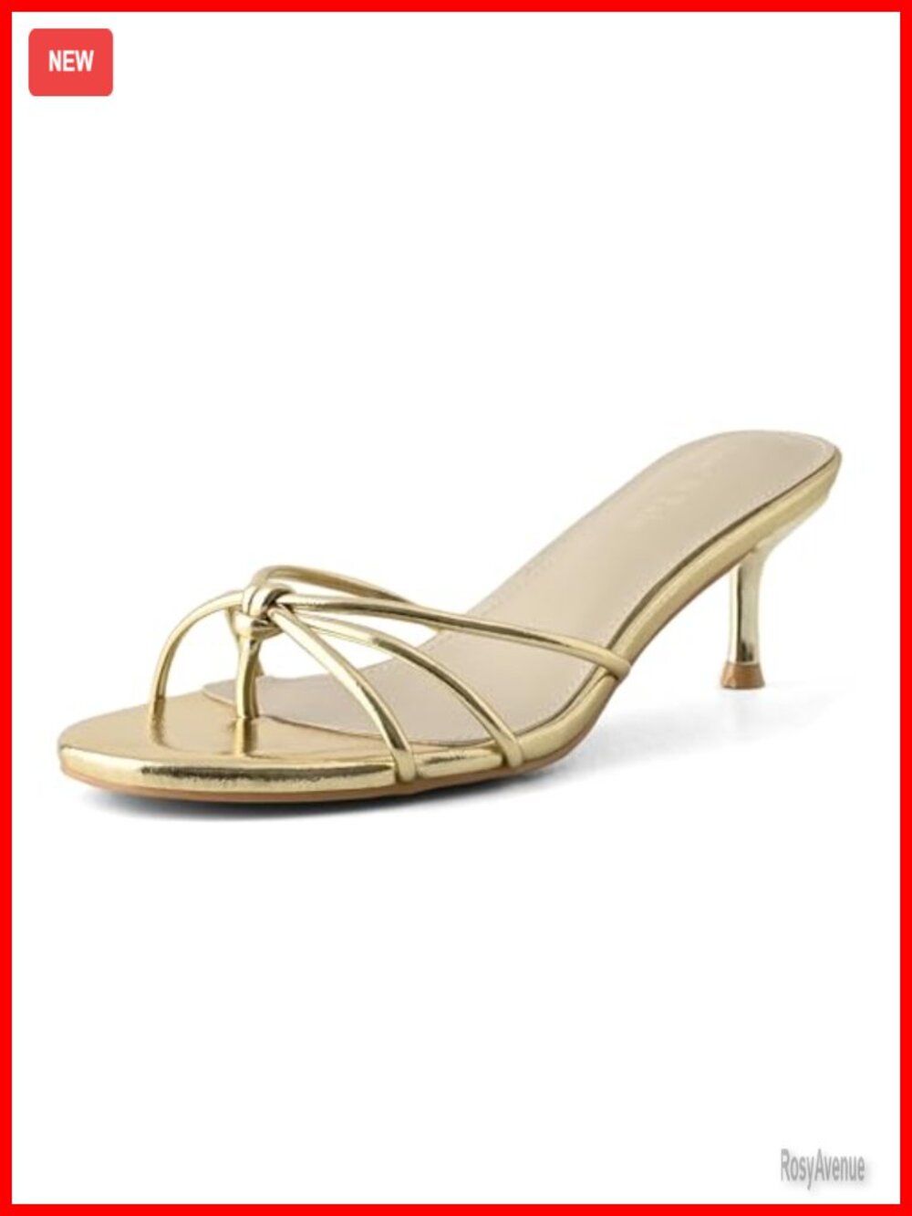Women's Kitten Heel Sandals Knotted Thong Flip Flops Round Open Toe Slip On
